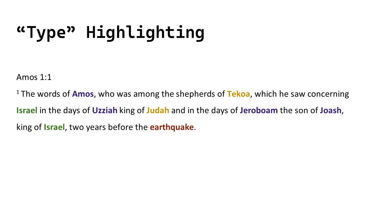 Different colors and font weights applied to different words